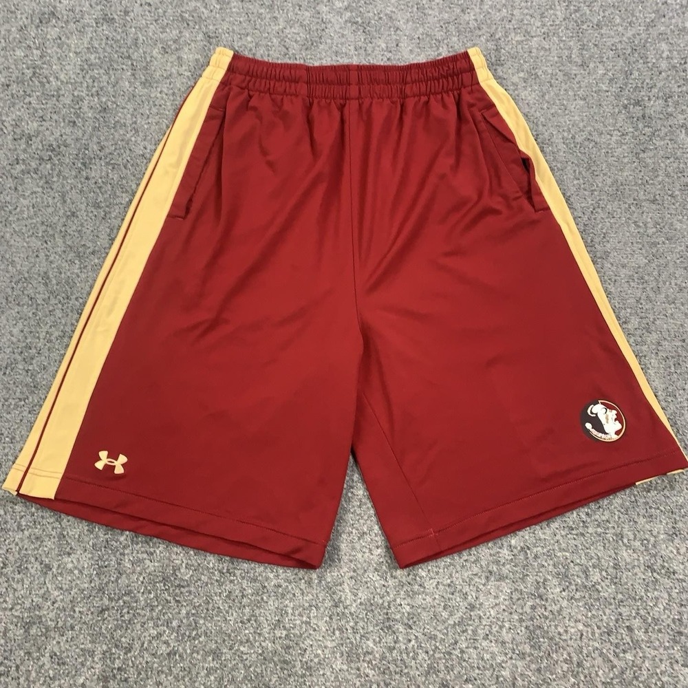 Florida State Seminoles Shorts Mens Large Red Gold NCAA Basketball Under Armour